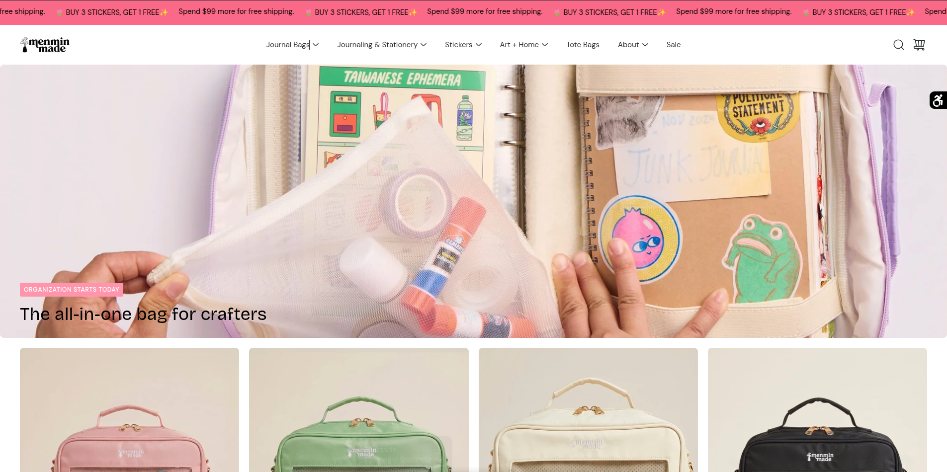 Menmin Made Shopify storefront